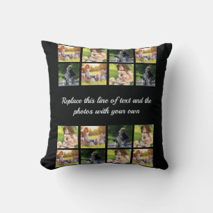 Cojín Decorativo Personalizar el collage de fotografías y la almoha