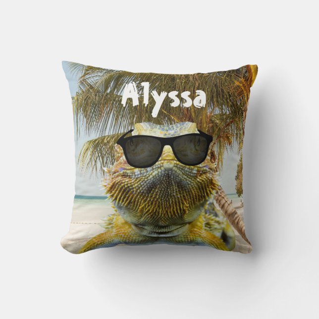 Cojín Decorativo Personalizar el divertido de la playa de verano (Anverso)