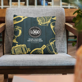 Cojín Decorativo Personalizar el tema de la Cervecería Verde Oscura