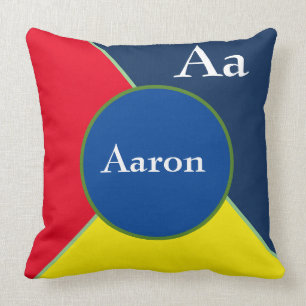Cojín Decorativo Personalizar formas de color primarios de monogram