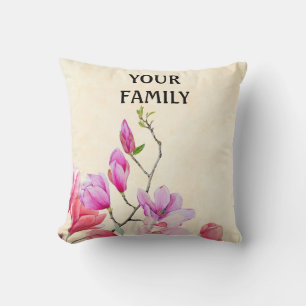 Cojín Decorativo Personalizar la flor acuarela