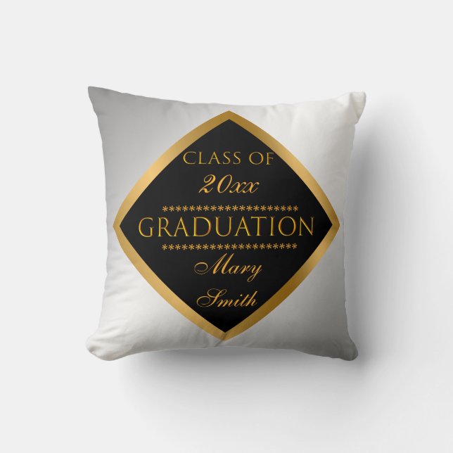 Cojín Decorativo Personalizar moderno simple dorado plateado (Anverso)