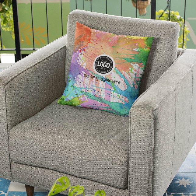 Cojín Decorativo Personalizar negocio | Artículos de arte (Subido por el creador)