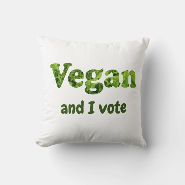 Cojín Decorativo Personalizar Vegan Activista Voter (Anverso)