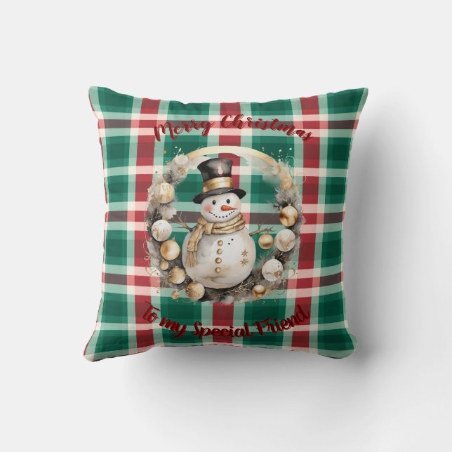 Cojín Decorativo Personalize this Unique Christmas Throw Pillow  (Reverso )