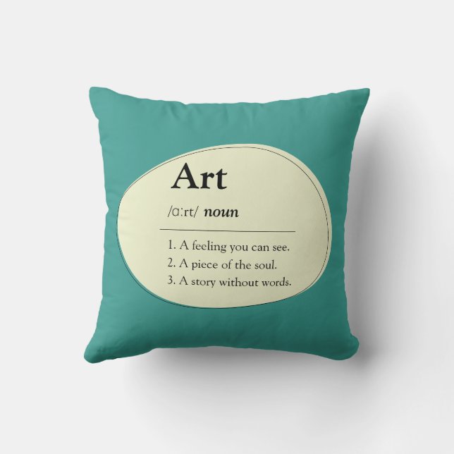 Cojín Decorativo Personalized Art Dictionary Style Throw Pillow (Reverso)