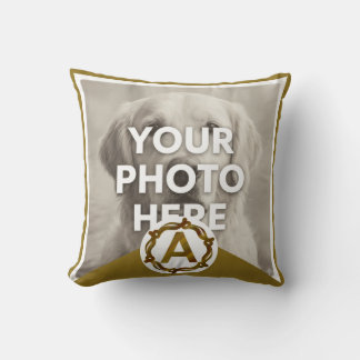 Cojín Decorativo Personalized Artisan Monogram A | Wood Frame