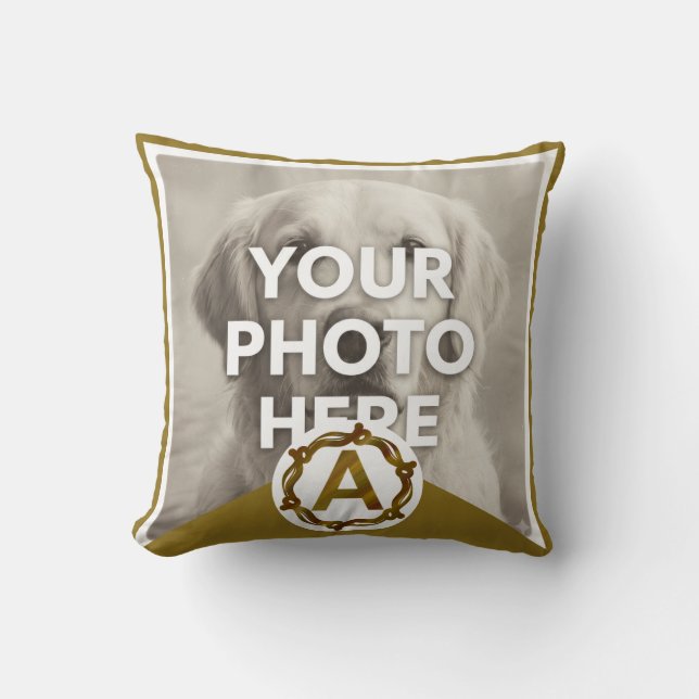 Cojín Decorativo Personalized Artisan Monogram A | Wood Frame (Anverso)