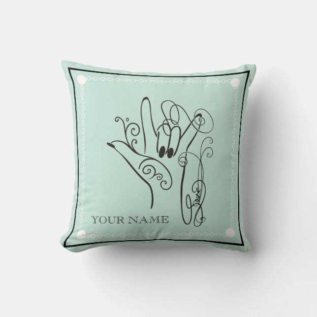 Cojín Decorativo Personalized ASL Throw Pillow (Anverso)