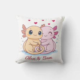 Cojín Decorativo Personalized Axolotl Valentine Throw Pillow
