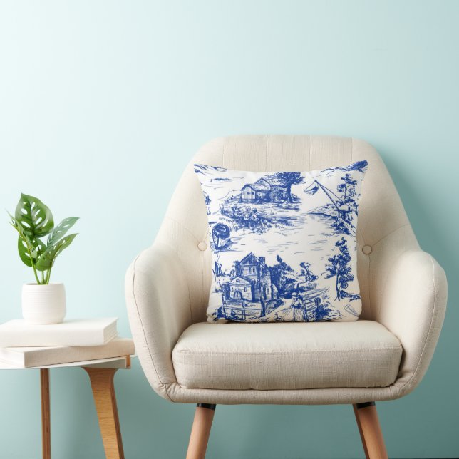 Cojín Decorativo Personalized Blue French Toile  (Silla)