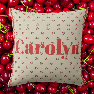 Cojín Decorativo Personalized Cherry Throw Pillow with Custom Name
