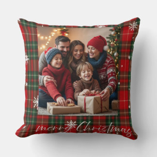 Cojín Decorativo Personalized Christmas Photo Throw Pillow