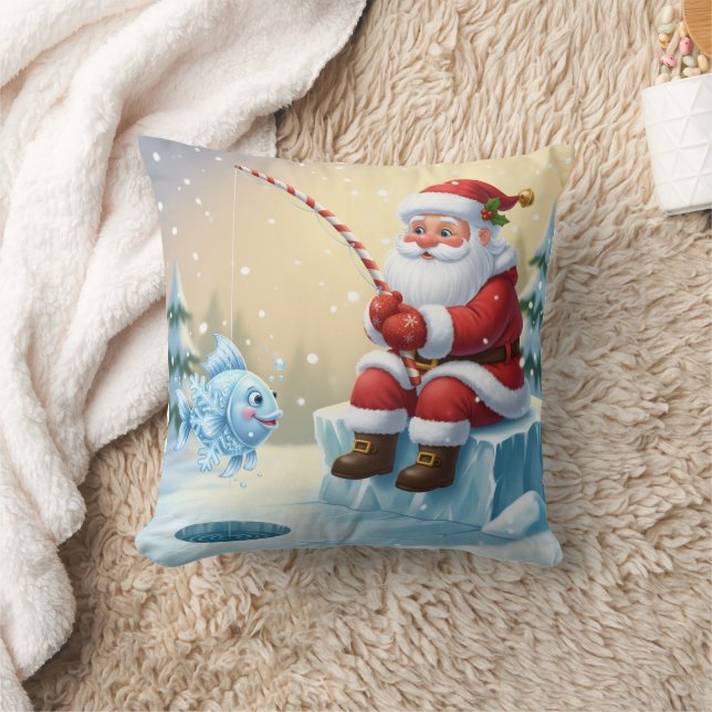 Cojín Decorativo Personalized Christmas Santa Ice Fishing   (Manta)