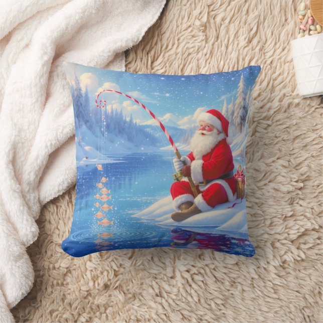 Cojín Decorativo Personalized Christmas Santa Ice Fishing   (Manta)