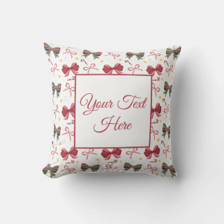 Cojín Decorativo Personalized Christmas Throw Pillow With Cute Bows