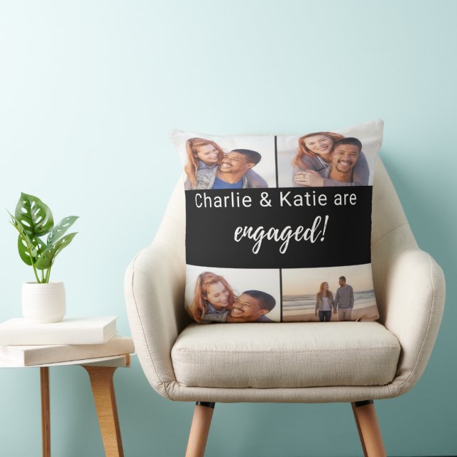 Cojín Decorativo Personalized Couple Collage Throw Pillow (Silla)