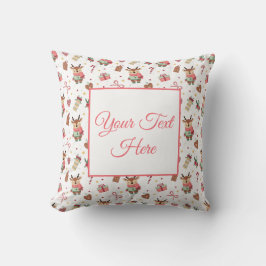 Cojín Decorativo Personalized Cozy Reindeer Christmas Throw Pillow