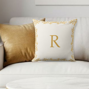 Cojín Decorativo Personalized Decorative Pillow, Gold effec Initial
