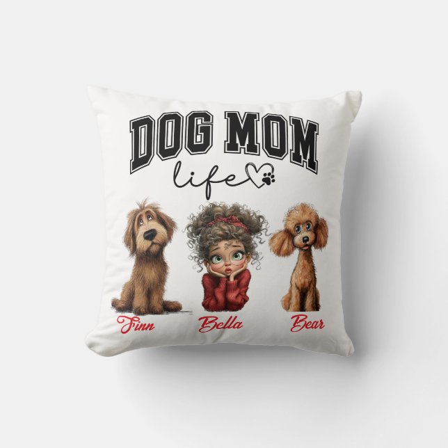 Cojín Decorativo Personalized Dog Mom – Happy Mother’s Day (Anverso)