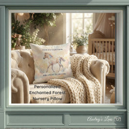 Cojín Decorativo Personalized Enchanted Forest Nursery Pillow