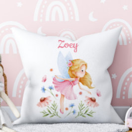 Cojín Decorativo Personalized Fairy Girl Nursery Pillow