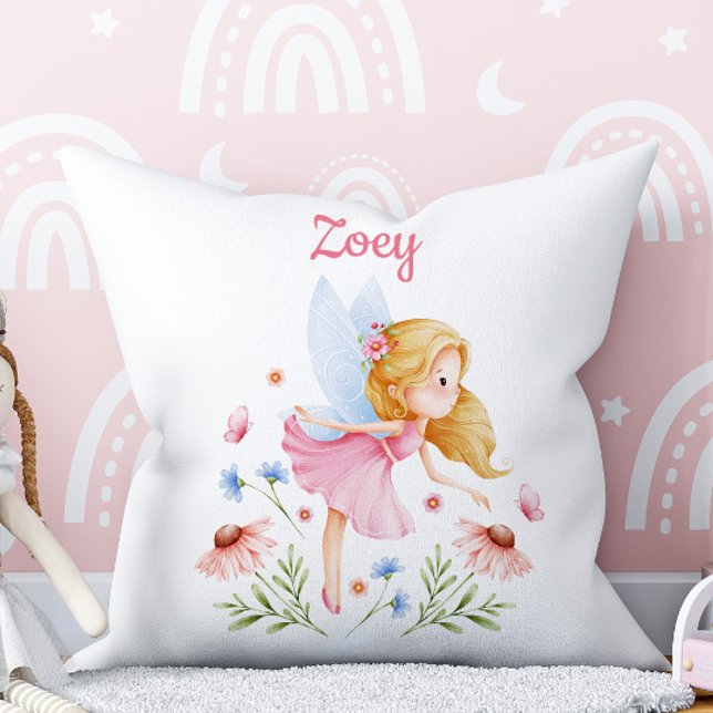 Cojín Decorativo Personalized Fairy Girl Nursery Pillow (Subido por el creador)