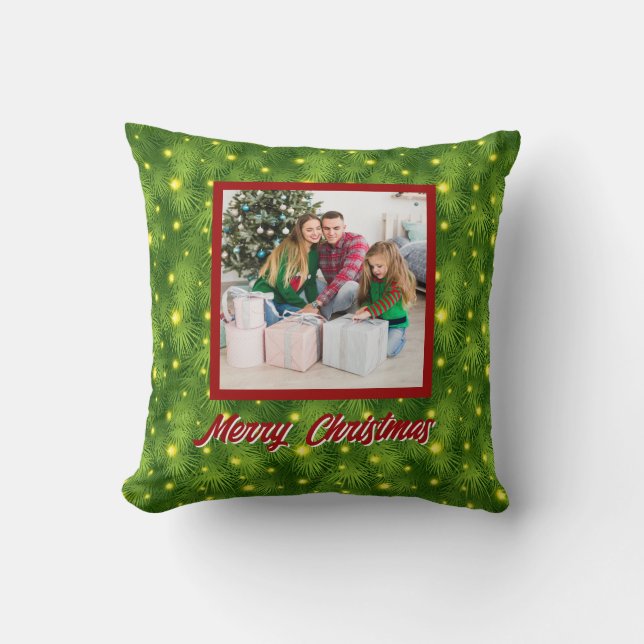Cojín Decorativo Personalized Family Christmas Stylish Photo (Anverso)