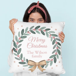 Cojín Decorativo Personalized Family Christmas Wreath