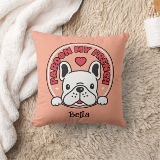 Cojín Decorativo Personalized French Bulldog Funny Quote & Name 