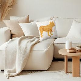 Cojín Decorativo Personalized French Bulldog Pastel Orange Frenchie