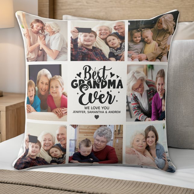Cojín Decorativo Personalized Grandma Photo | Best Grandma Ever (Subido por el creador)