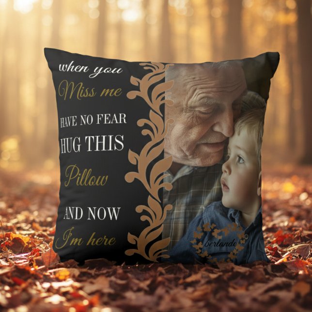 Cojín Decorativo Personalized Grandpa Memorial Photo Pillow (Subido por el creador)