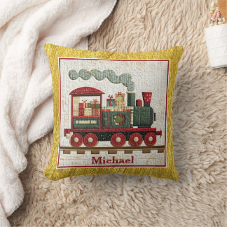 Cojín Decorativo Personalized Holiday Christmas Train I Kids Gifts