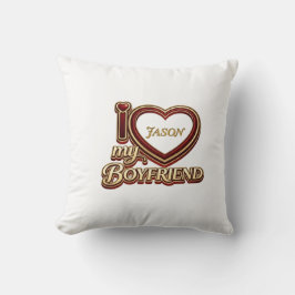 Cojín Decorativo Personalized I Love My Boyfriend Custom Name