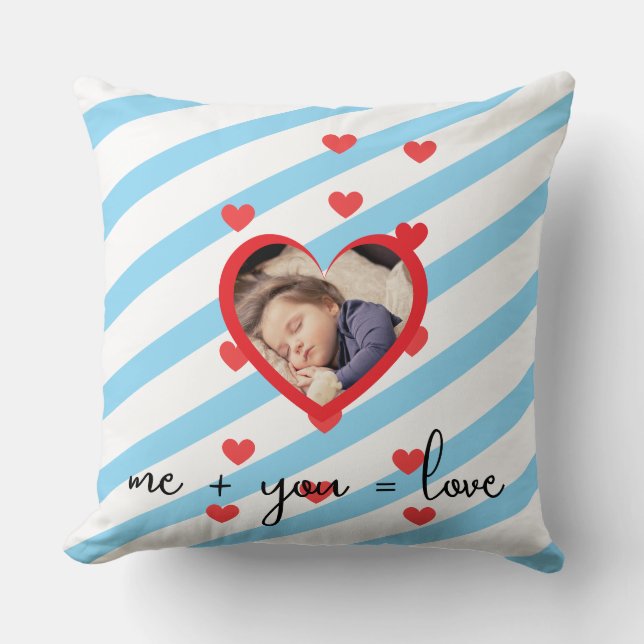 Cojín Decorativo Personalized Kid Photo  – Me + You = Love (Anverso)