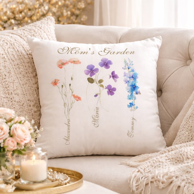 Cojín Decorativo Personalized Kids Name Garden Mother (Subido por el creador)