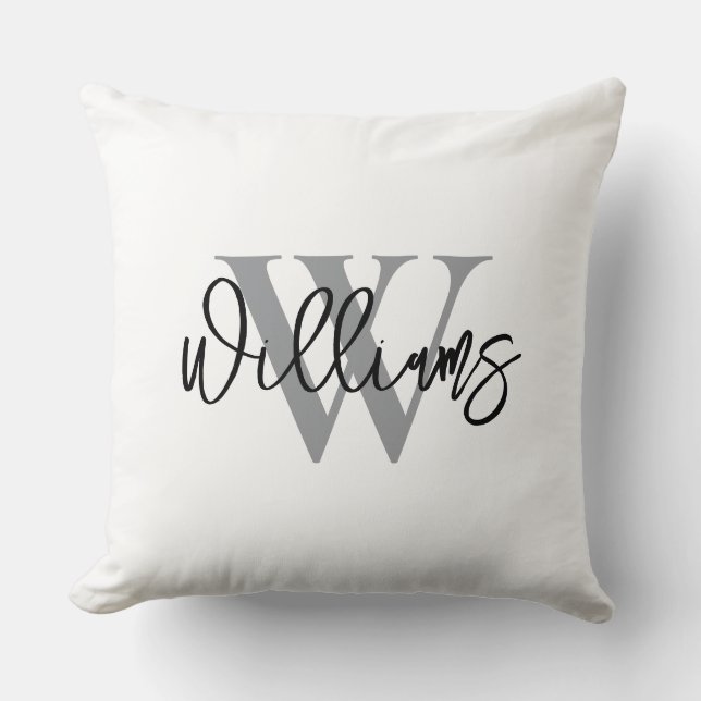 Cojín Decorativo Personalized Last Name Wedding Throw Pillow (Anverso)