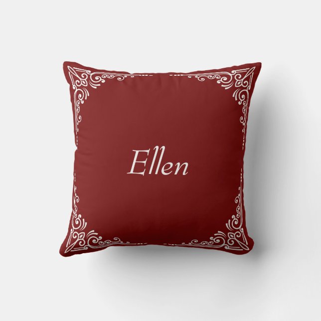 Cojín Decorativo Personalized Modern Elegant Typography Name  (Reverso)