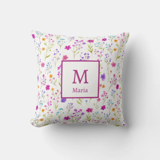 Cojín Decorativo Personalized Monogram - Elegant Modern Floral 