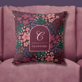 Cojín Decorativo Personalized Monogram Moody Floral