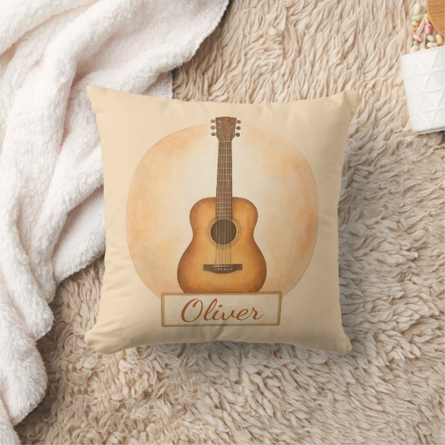 Cojín Decorativo Personalized Name Acoustic Guitar For Music Lovers (Manta)