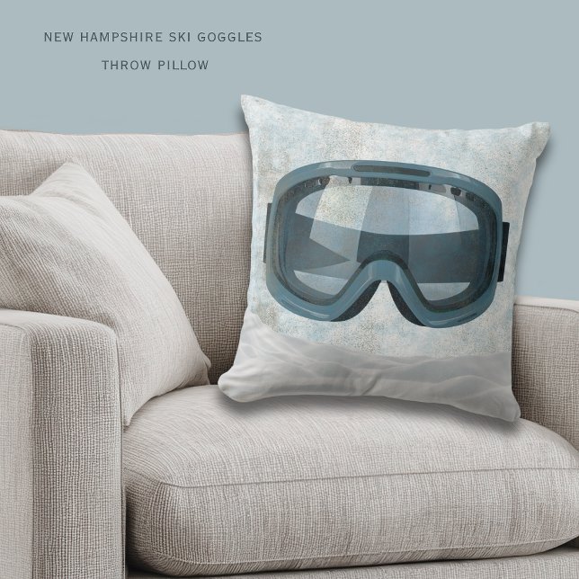 Cojín Decorativo Personalized New Hampshire | Ski Winter Decor  (Personalize this New Hampshire ski goggles throw pillow)