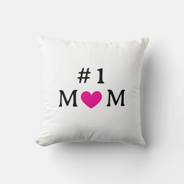 Cojín Decorativo Personalized Number One Mom Throw Pillow (Anverso)