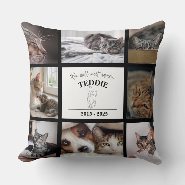 Cojín Decorativo Personalized Pet Memorial Photo (Anverso)