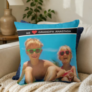 Cojín Decorativo Personalized photo gift for Grandpa from children