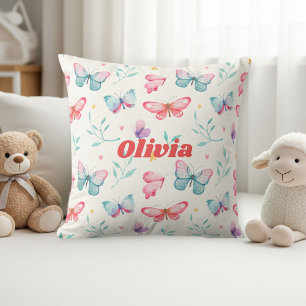 Cojín Decorativo Personalized Pillow for Girls, Delicate Butterfly 