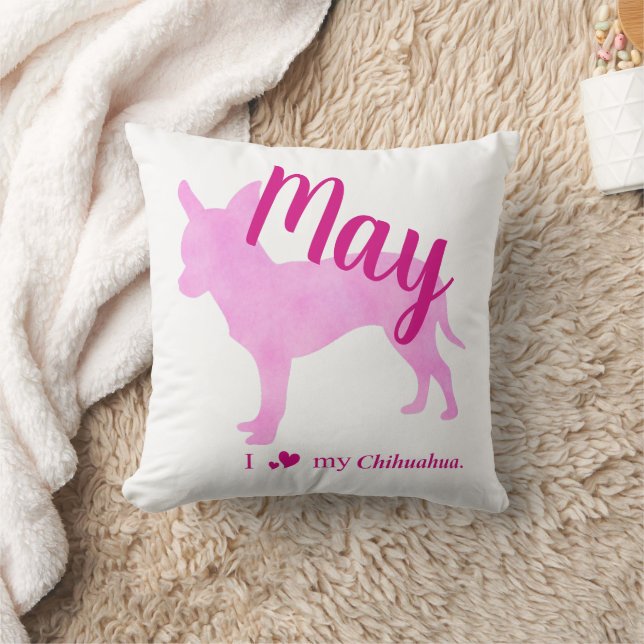 Cojín Decorativo Personalized Pink Chihuahua Throw Pillow チワワ (Manta)