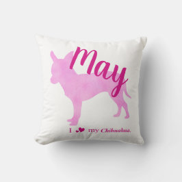 Cojín Decorativo Personalized Pink Chihuahua Throw Pillow チワワ