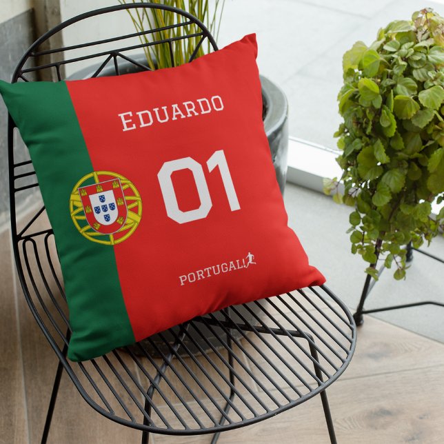 Cojín Decorativo Personalized Portugal Soccer Fan Gear - Custom Nam (Subido por el creador)